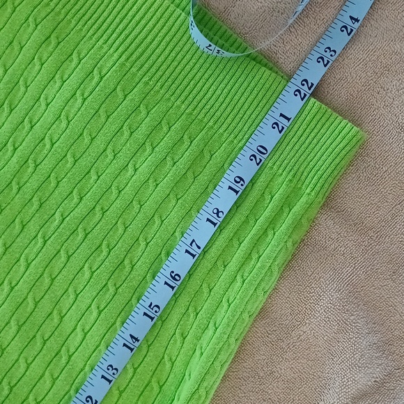 🔥🔥🔥Lauren Ralph Lauren Cableknit green sweater vest with white shirt P XS - Picture 6 of 8